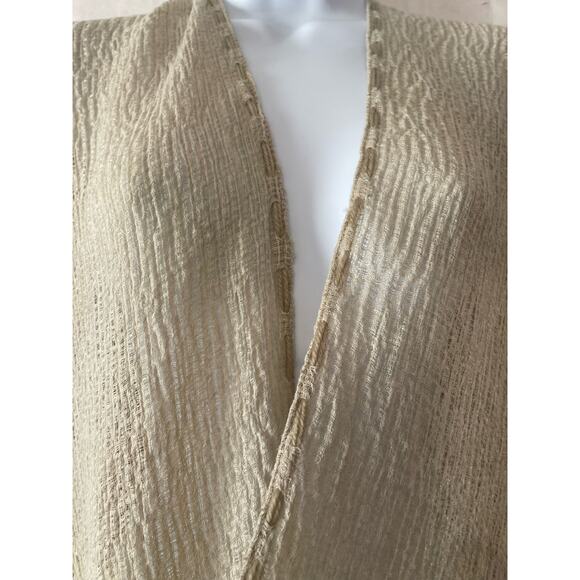 R Fashion Tasseled Beige Soft Light Weight One Size Fits Most Boho Cardigan - Picture 7 of 12